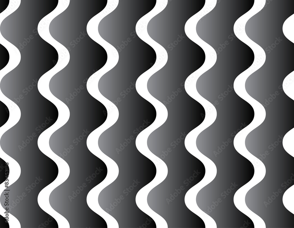 Poster Seamless vector pattern / background with waving, wavy shapes.