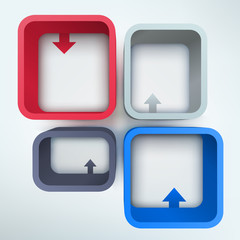 Abstract 3d vector frames with place for text