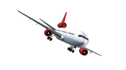 Passenger airplane isolated on white background