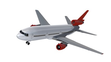 Passenger airplane isolated on white background