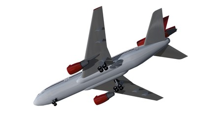 Obraz premium Passenger airplane isolated on white background