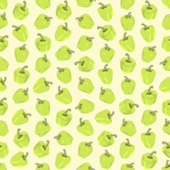 Seamless colorful background made of light green pepper in flat