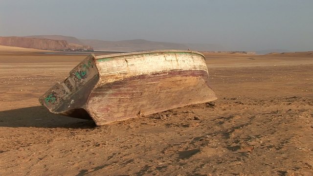 Old Boat in Desert, Peru