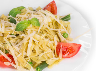 Tagliatelli pasta with tomatoes 