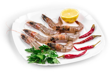 Raw tiger shrimps 