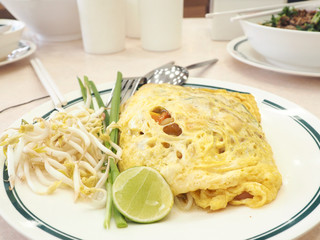 Fried Noodles in Egg Wrap.