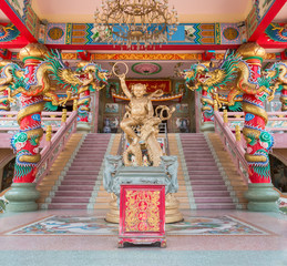 Chinese temple and Na Zha god