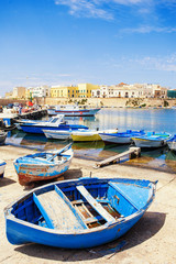 Obraz premium Fishermen`s boats, Gallipoli, Apulia, Southern Italy