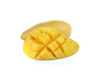 Fresh ripe yellow  mango on white   background