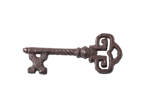 Old key iron isolated on white