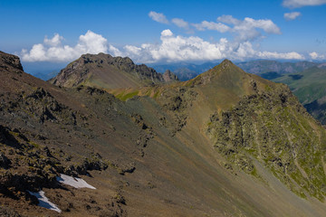 caucasian mountain ridge scene