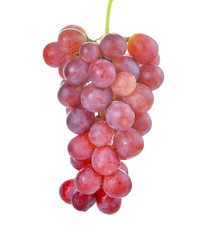 Fresh red grape on white background