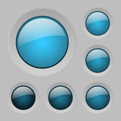 vector blue glass buttons