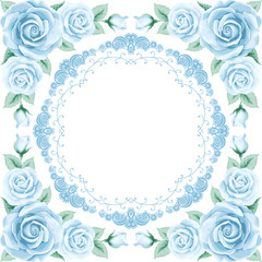 Vintage frame with roses