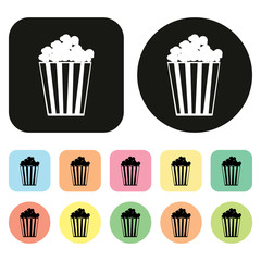 Popcorn icon. Corn icon