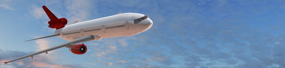 Modern Passenger airplane in flight