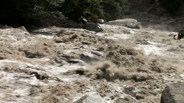 Urubamba River in Peru, near Machu Piccu in the Andes
