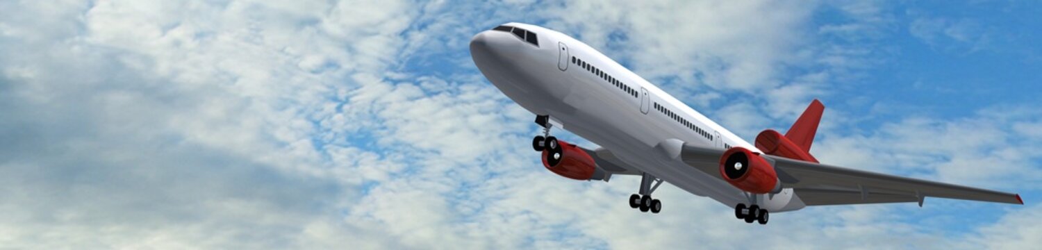 Modern Passenger airplane in flight