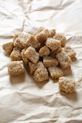 Cane sugar on paper