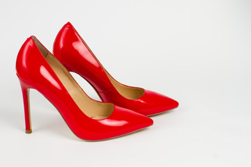 Red high-heeled shoes.