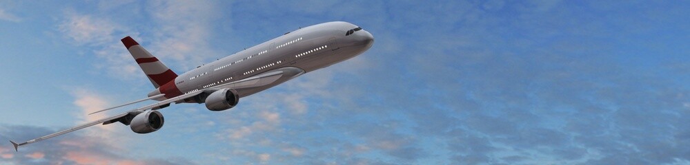 Naklejka na ściany i meble Modern Passenger airplane in flight