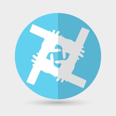 Business icon. Handshake on a white background