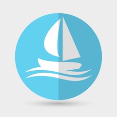 Yacht Icon on a white background