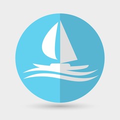 Yacht Icon on a white background