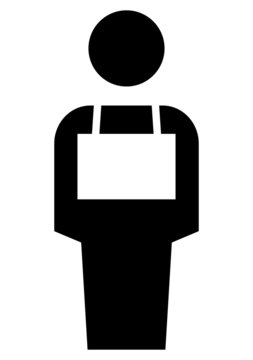 Man with label icon