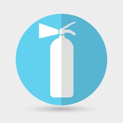 Fire extinguisher isolated on a blue background