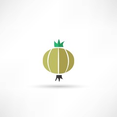 Obraz premium Onion vector icon