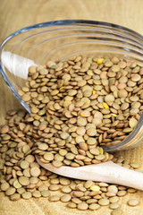 Closeup of lentils in bowl