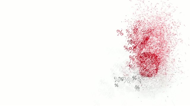 red percentage symbol. big discounts