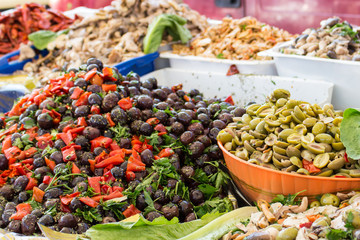 A typical stall with Sicilian products