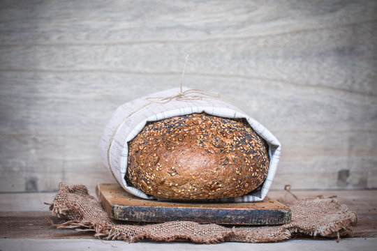 Rustic bread with seeds