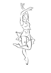 Ballerina. Dancer silhouette. Vector illustration
