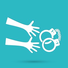 Vector illustration of isolated modern police icon.