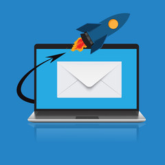 email marketing concep in flat design, vector, illustration 