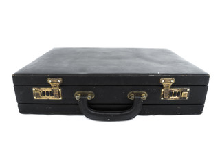 Old black suitcase