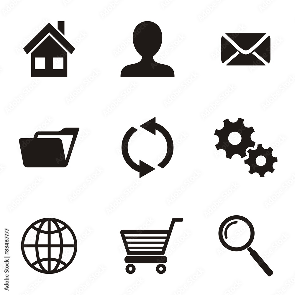Wall mural vector website menu icons