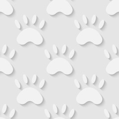 Cat paw silhouette seamless pattern
