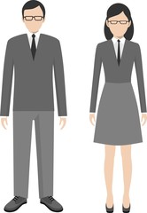 People characters avatars stand set in flat style isolated on