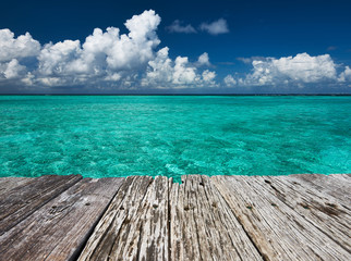 Crystal clear turquoise water at tropical beach