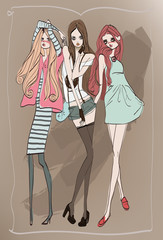 3 fashion girls.