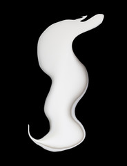 milk on a black background