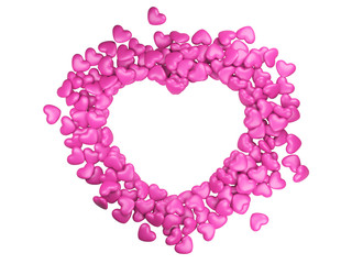 Frame border for photo from pink hearts.