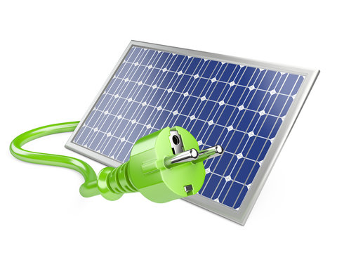 Solar panel with plug