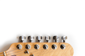 Electric guitar headstock detail