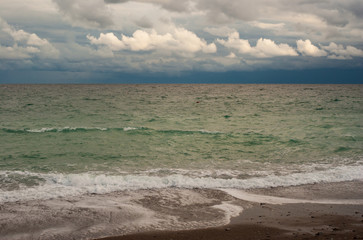 Waterscape at autumnal season on a Black Sea