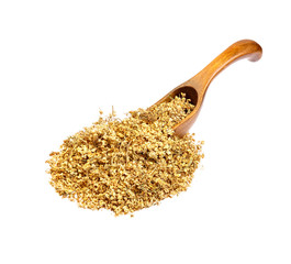 Sambucus nigra on the wooden spoon.